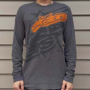 Vintage Alpinestars Thermal Longsleeve Motorbike Shirt, Gray/Orange, Size L